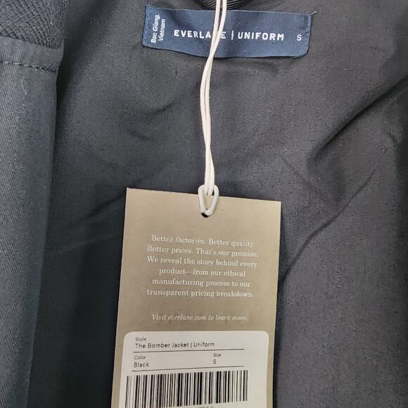 NEW Everlane Uniform Black Full Zipper The Bomber Water Resistant Jacket - Picture 10 of 11
